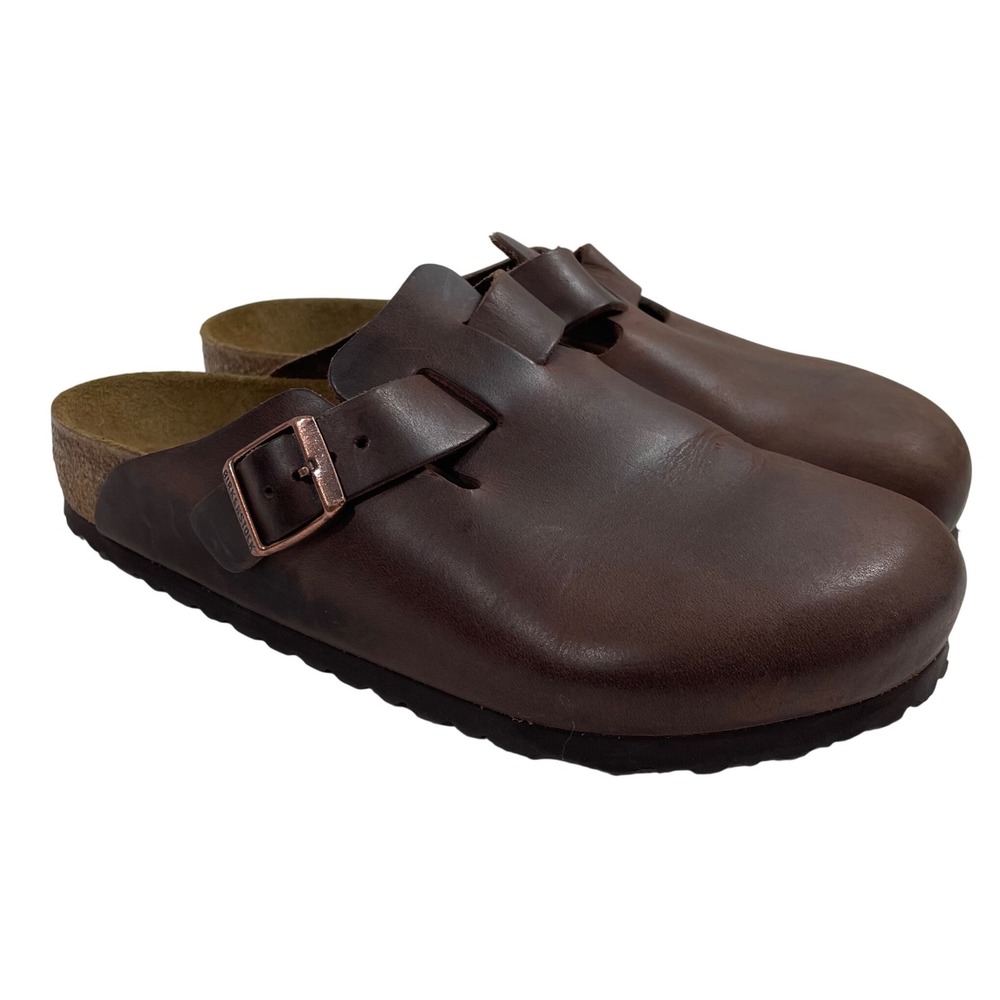 Birkenstock Boston Oiled Leather Clogs Habana Brown Womens 39 L8 M6 - Wore Once
